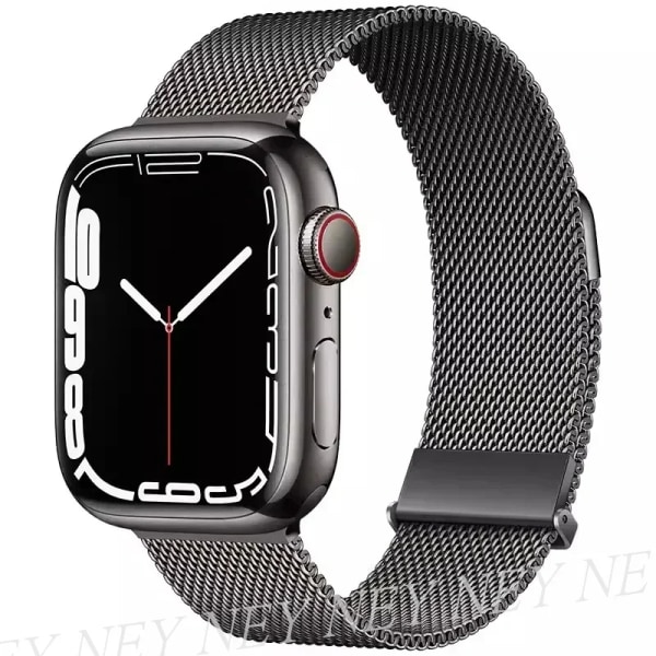 Milanese Loop för apple watch band 44mm 40mm 45mm 41mm 42-38-44 mm band ultra 2 49mm metallband iwatch series 9 8 7 6 SE 5 4 3 Gun 4 41mm-40mm-38mm