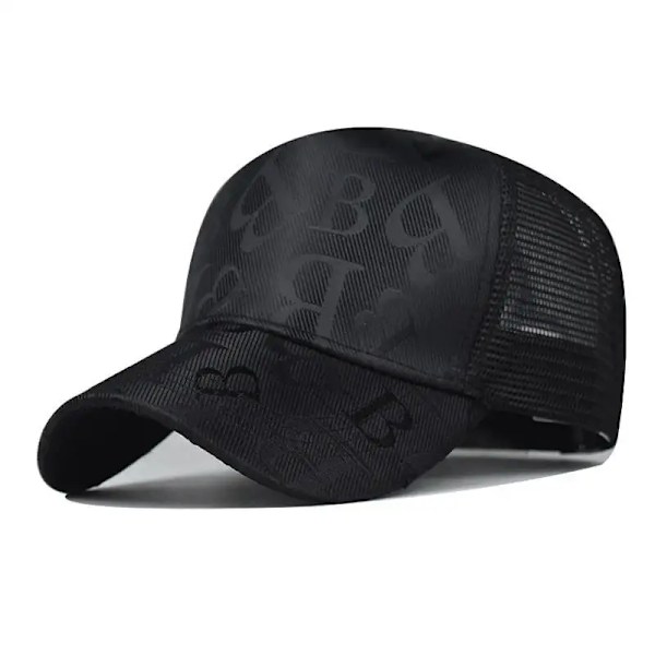 Sommar 2021 Snabbtorkande Basebollkepsar Män Kvinnor Rutiga Bokstäver Casual Mesh Solskydd Andningsbar Justerbar Gorras Snapback Black B 56-58cm