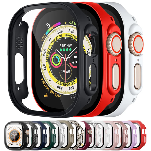 Glas+ Cover för Apple Watch case Ultra 2 49 mm smartwatch Bumper+Screen Protector Härdad iwatch-serien apple watch Tillbehör Lalic 24 Ultra or Ultra2 49mm