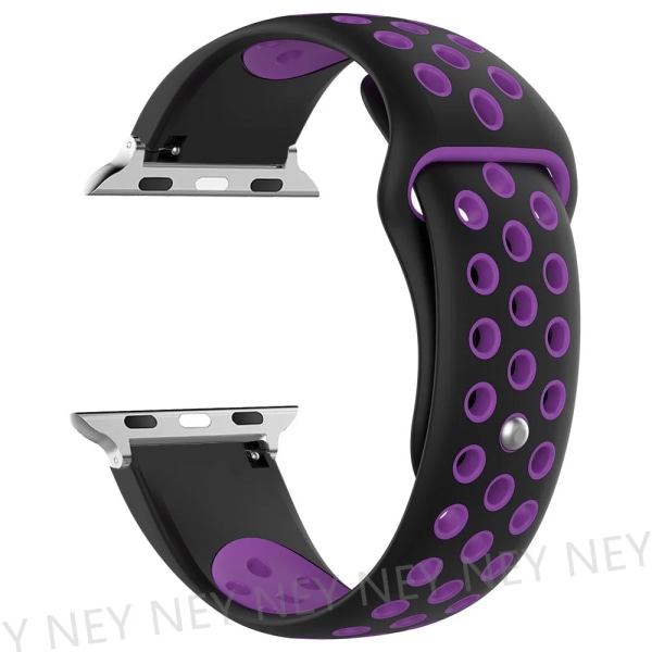 Sportrem För Apple Watch -band 40 mm 44 mm 49 mm 45 mm 41 mm 38 mm 42 mm Silikonarmband iWatch-serien 9 8 7 6 5 3 se ultra 2 band 14 black purple 38 40 41 mm