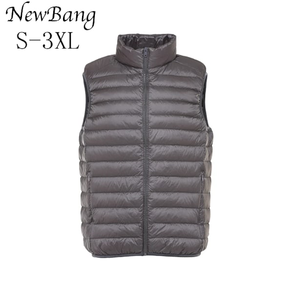 NewBang Mærke Mænds Veste Ultra Let Dunvest Mænd Letvægts Vandafvisende Ærmeløs Hvid Andedun Mand Slim Gilet black S