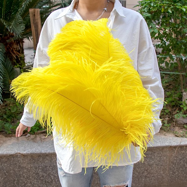 10 stk/sæt Fluffy Strudsefjer Hvide Strudsefjer 15-55CM Bryllupsbord Midtpunkter Fest Karneval Fjer Dekoration Yellow 25-30cm 10-12inch