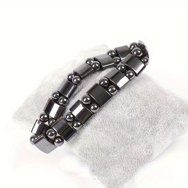 Magnetiskt hematitarmband, magnetiskt armband med justerbar design, passar de flesta Black