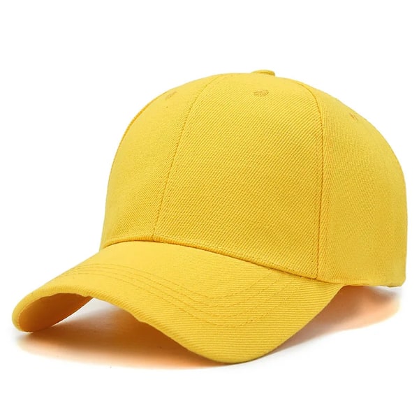 Unisex-lippis, casual, yksivärinen baseball-lippis, säädettävä snapback-lippis naisille ja miehille, hip hop -lippis, street-lippis, isän lippis Light Yellow