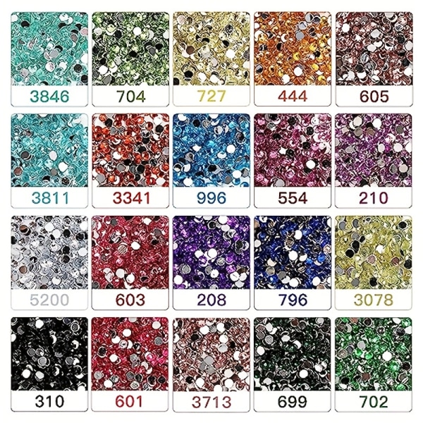 20 000 st 5D diamond painting , 20 färger 20 000 runda glitterdiamantborrkronor, saknade borrkronor för ersättning DIY-hantverk, 1000st/påse Multicolor