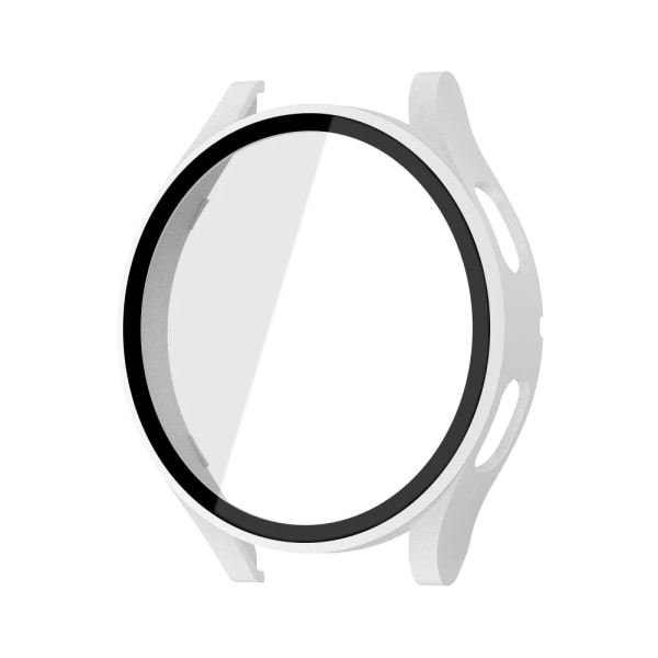 Glas+Matt Watch Cover för Samsung Galaxy Watch 4 Case 44mm 40mm, All Around-täckning Skyddande stötfångare för Galaxy Watch 5/4 White Galaxy watch 4 44mm