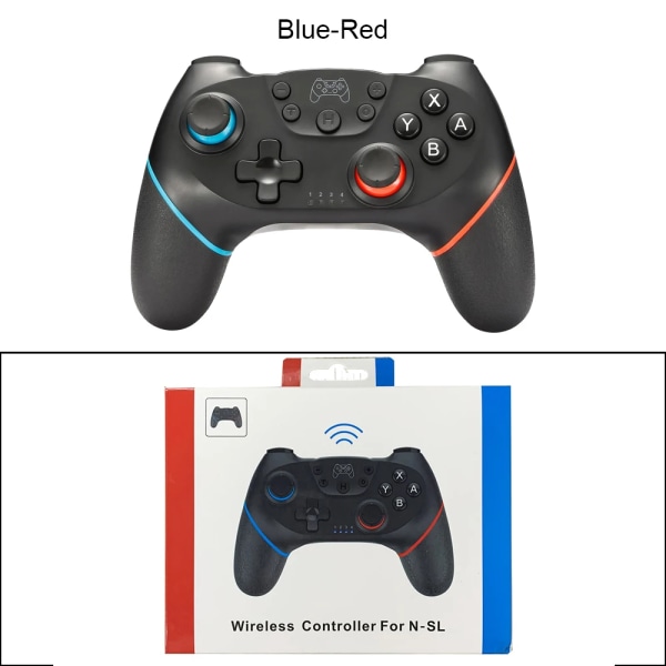 [2023 uppgraderad version] Bluetooth trådlös handkontroll kompatibel Nintendo Switch Pro Gamepad kompatibel Nintendo Game Joystick Blue-Red