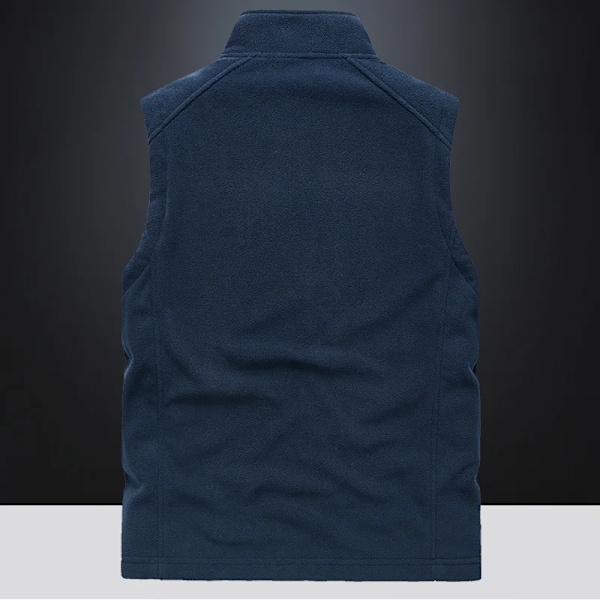 Stående Krave Veste Mænds Efterår Og Vinter Varme Dobbeltsidet Fløjl Ærmeløs Jakke Casual Vindtæt Vest Fleece Camisole black XL 65-75KG