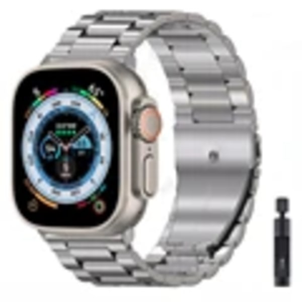 Metalliranneke Apple Watch Ultra/2 49mm 9 8 7 45mm 41mm Ruostumaton Teräs High-End Rannekoru Iwatch 6 5 4 3 Se 44mm 42mm 40mm Titanium and tool For Series 7 45mm