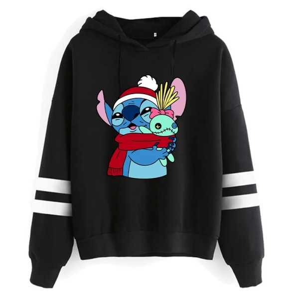 Estetisk Rolig Y2k jultröja Lilo Stitch Tecknad huvtröjor Dam Söt Stitch Anime Manga Hoody Kläder för kvinnor 59001 S