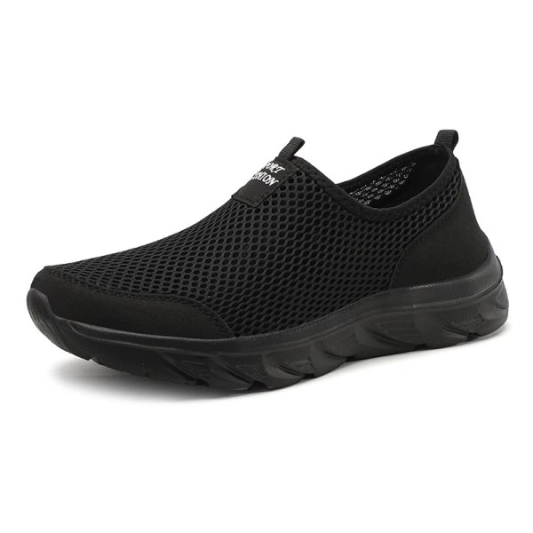 2023 Lättviktiga Män Casual Skor Andningsbart Slip På Man Casual Sneakers Anti-Slips Mens Lägenheter Utomhus Walking Sho Sho Storlek 39-47 black 40