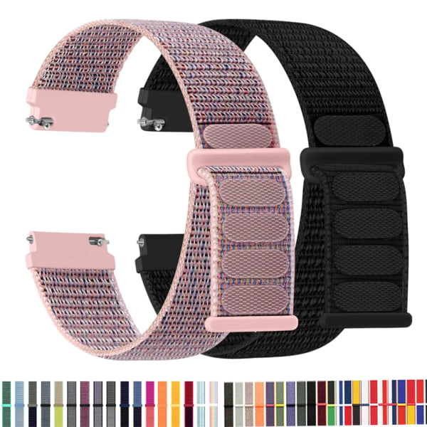 Nylon för Samsung Galaxy Watch 6/5/ pro/4/Classic/active 2 43-47-40-44mm 20mm/22mm sportarmband huawei gt 2/e/3 rem 23 Hibiscus pink 22mm watch band