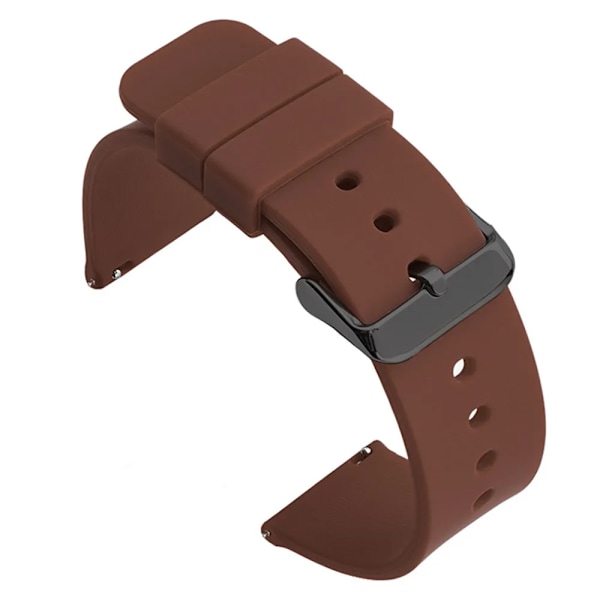 12/14/16/18/20/22/24mm Silikon Hurtigudløsningsrem til Samsung Galaxy 6 4 5 Pro Huami Huawei Garmin Smartwatch Brown B 16mm