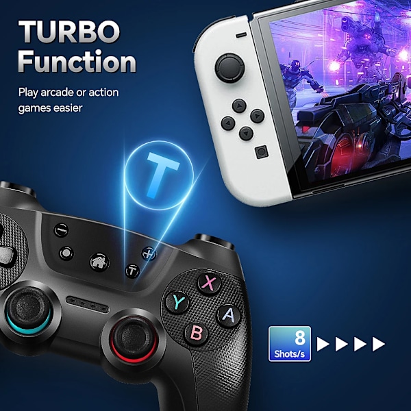 Stöd Bluetooth Trådlös Styrenhet Kompatibel Med Nintendo Switch / Switch Oled Android Gamepad Usb Pc Joystick Control Blue Without Retail Box