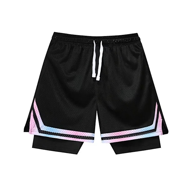 Väärät Kaksi Koripalloshorts Löysät Amerikkalaiset Anti-Valo Miehet Naiset Pallohousut Kesälaadun Harjoittelu Juoksu Urheilu Viiden Pisteen Housut 311 black 3XL