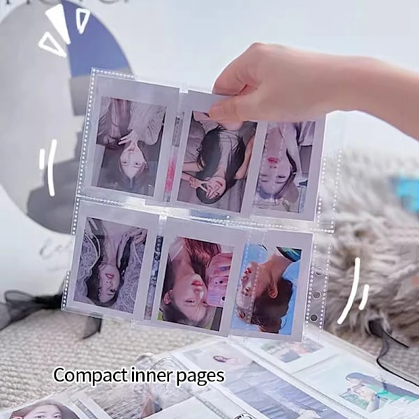 Kpop Photo Binder A5 Photocard Innehavare Retro Sliver Photo Album Card Samla Boka Låsblad Idol Litet Kort Lagringsboken 20pcs inner page S1