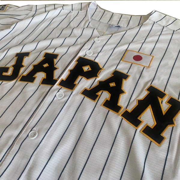 Baseball Jersey Japan 16 Ohtani Sybroderi Billiga Hög Kvalitet Friluftssportkläder Vitt Svart Rand Samum Rai WHITE M