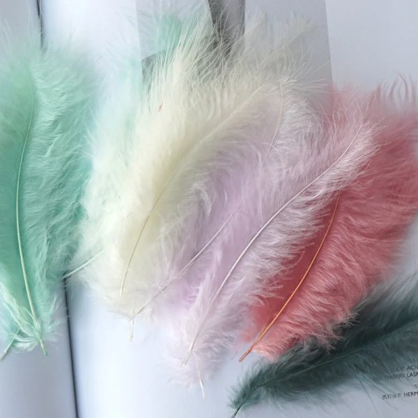 Tyrkisk fjer 10-15cm fjer Marabou fjer til karneval Halloween jul DIY håndværk dekoration fjer hovedbeklædning Army green 10-15cm 50pcs