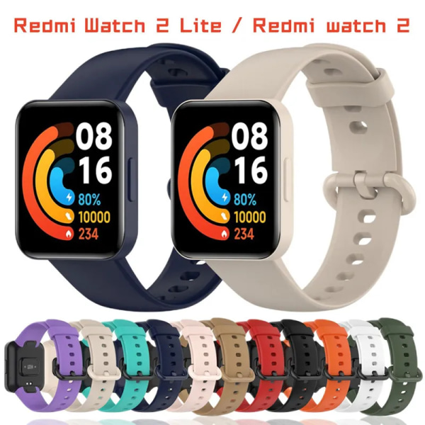 Rem för Redmi Watch 2 Lite Smart Watch Tillbehör Mjuk TPU Silikon Armbandsarmband för Redmi Watch2 Correa White Redmi Watch2 Lite