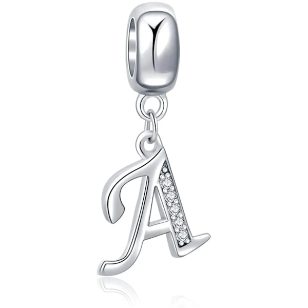 Passar Original Pandora Armband Charms 925 Silver Bokstav A-Z Alfabet Charm Namnpärlor För Kvinnor DIY Hänge Tillverkning Smycken SMC1475-A