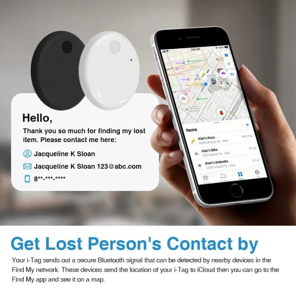 GPS Locator är lämplig för Apple Hitta min app för att spåra borttappade nycklar, plånböcker, bagage, katter och hundar (endast IOS) IPX7 vattentät white
