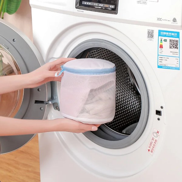 Blå dragkedja Mesh Finnät Högkvalitativ förvaringspåsar Hushållskläder Rengöring Skydda Tvättpåse för tvättmaskin 6Pcs Set