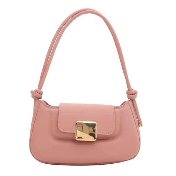 French Personality, Trend, Fashion Shoulder Bag 2024 New Temperament Western Style Simple Texture One Shoulder Saddle Bag Pink