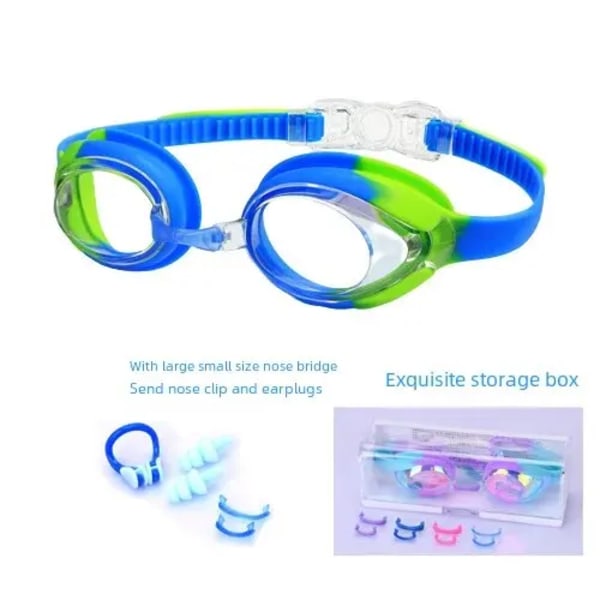 Silikon simglasögon för barn elektropläterade högupplöst vattentät anti-im simutrustning Purple Lake Blue  color-plated