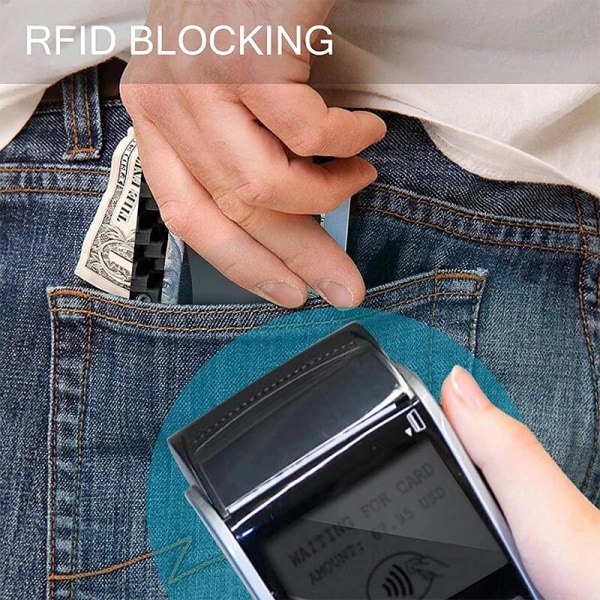 Rfid metall kreditkortshållare Magsafe Plånböcker Herr Kvinnor Smal Tunn Mini Bankkorthållare Case Man Pengapåsar för män 2023 Black
