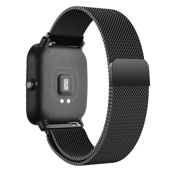 Magnetisk slinga för Amazfit GTS/4/2/2e/GTS2 Mini/3/GTR 4/3/2/47mm 20mm 22mm Metal Mesh Smartwatch Armband Amazfit Bip 5-rem Black 20mm