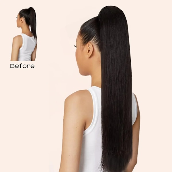 22-32 Tum Syntetiska Hår Fiber Värmeresistentan Curly Hår Med Ponytail Fake Chip-In Hår Extensions Pony Svans 27 22INCHES