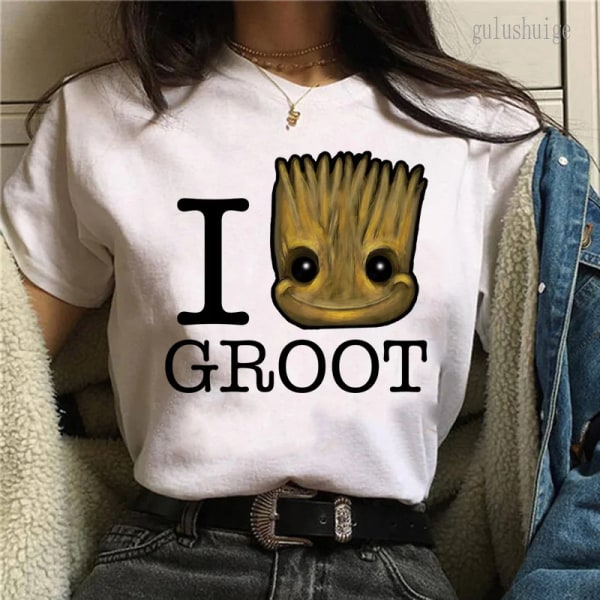 Bady Groot Printed Toppar T-shirt Herr Harajuku Mode Streetwear t-shirt I Am Groot Grafisk T-shirt Unisex tröja Y2k Toppar Man 2000 S
