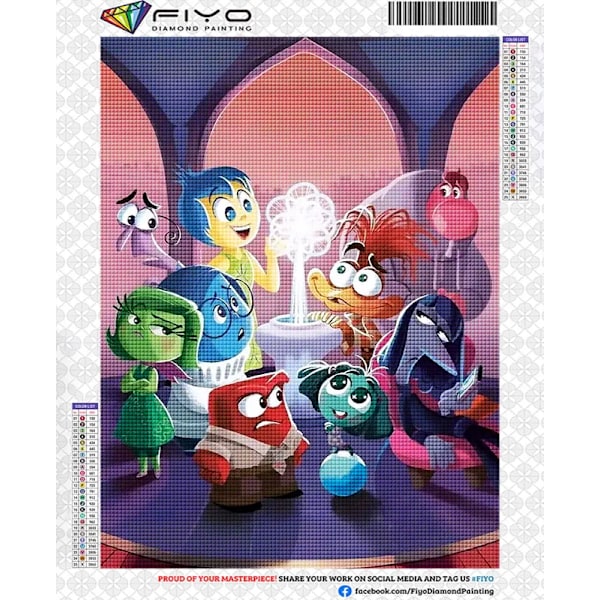 2024 Uusi Disney Inside Out 2 Timanttikirjonta Piirretty Timanttimaalaus Uusi Mosaiikkikuva Strassit Koti Seinäkoriste AD498 Round 50x70cm