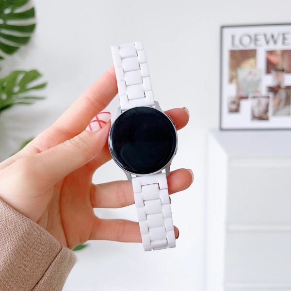 20 mm 22 mm rem för Samsung Galaxy Watch 5 Pro 40 mm 44 mm 45 mm aktiv 2 växlar S3 Akrylband för Huawei GT/2/3/ Pro armband White Galaxy Watch 4 40mm