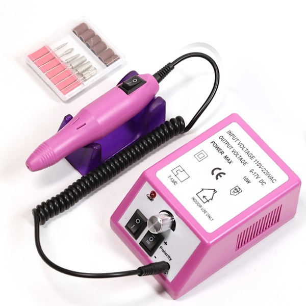 Linmanda 20000Rpm Elektrisk Nagelborrmaskin Manikyr Med Nagelborr Bitar Set Nagelfiler Borr Bitar Gel Polska Rem Rem. Verktyg Purple-B US plug