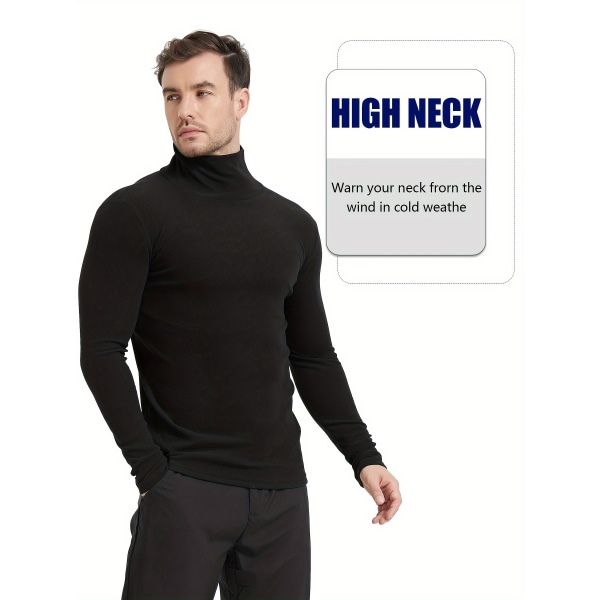 2st turtleneck fleecetröjor för män, varma thermal sportkompression thermal toppar för vintern Mixed Colors L(50)