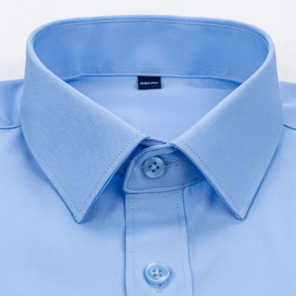 Elastisk vår och höst för män Ny långärmad skjorta Anti-rynkfri strykning Business Comfort Mode Andas Smal 3 39