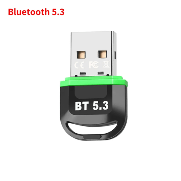 Bluetooth 5.4 Adapter för PC USB Bluetooth 5.3 Dongle Bluetooth mottagare för högtalare Trådlös mus Tangentbord Ljudsändare BT 5.3 Green