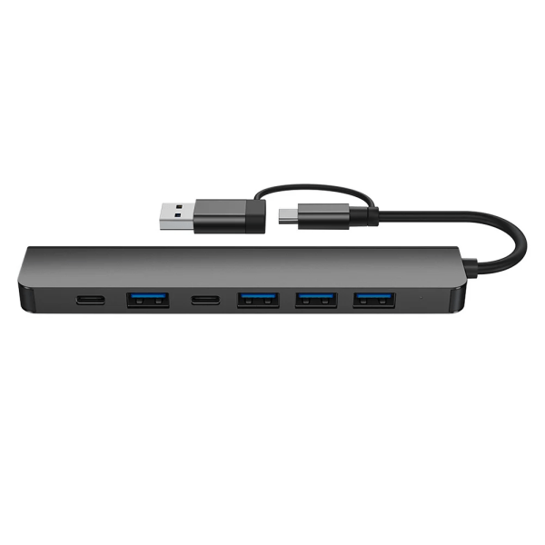 Adaptator USB Type C Plug and Play, 7 och 1, 6 000 portar S6, 3.0 portar USB Type C vers lecteur de carte, 5W PD för PC CHINA