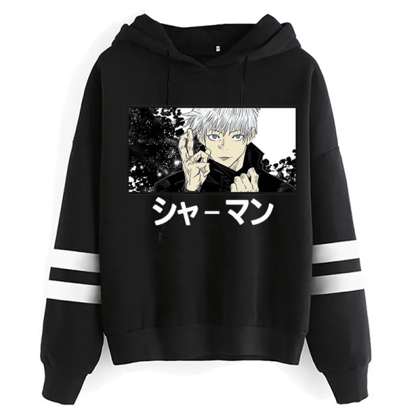 Unisex Jujutsu Kaisen Anime Yuji Itadori Hoodies Herr Harajuku Gojo Satoru Kawaii Manga Grafisk Streetwear Sweatshirts Tröjor black61002 Asian S