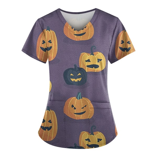 Kesä Halloween V-kaula lyhythihainen hoito lääketieteelliset univormut paidat unisex tee hotelli sairaala lääkäri leikkaus skrubi T - paita BHSF1380 XXL