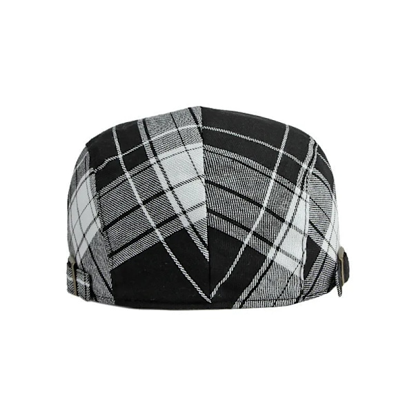 2022 Fire Seasons Mode Joker Polyester Plaid Newsboy Caps Mænd Flat Peaked Cap Kvinder Maler Beret Hatte 12 Pink 55-60cm wear