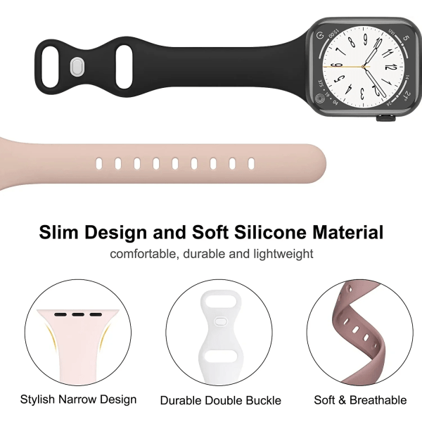 Silikonögla För Apple Watch Band 45mm 44mm 40mm 41mm 49mm Elastiskt bälte Armband För iWatch series ultra 5/4/3/SE/6/7/8 Strap barbie 42 44 45 49mm