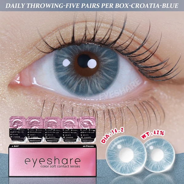 Eyeshare 10 Pcs/ 5Par CROATIA-BLUE