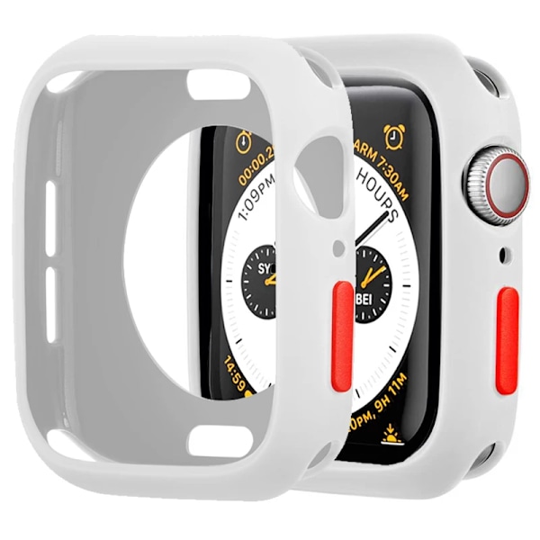 Blødt Silikonetui Til Apple Watch Ultra 49Mm 9 8 7 45Mm 41Mm Beskyttelsesdæksel Til Iver Serie 6 5 4 3 Se 44M M 40Mm 42Mm 38Mm White Red Series 789 41mm