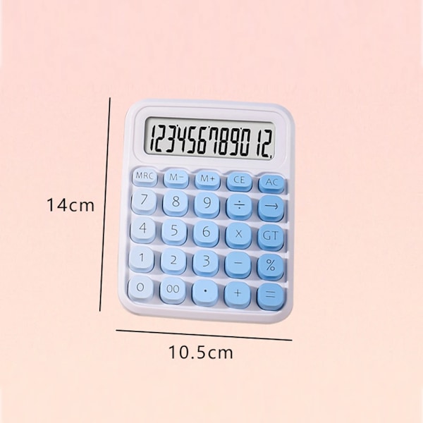 Laskukone 12-numeroinen suuri LCD-näyttö Suuri pyöreä painike Gradientti Candy Värilliset kaksoisvirtalähde Laskimet toimistoon kouluun Green