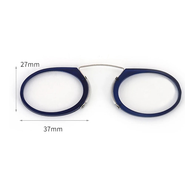 Puhelinpidike Mini Clip Nenäsilta Lukulasit Ultraohut Lukulasit 100-350 Kannettavat Presbyopia-lasit Kotelolla Brow +350