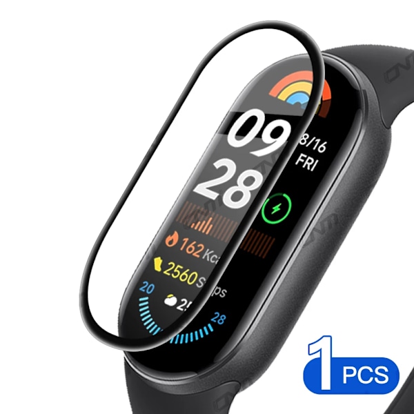 20D Skærmbeskyttelse til Xiaomi Mi Band 9 Tilbehør Fuld Dækning Anti-Scratch til Mi Band 9 Se Beskyttende Film (Nr. T Glas) 1Pcs Xiaomi Band 9