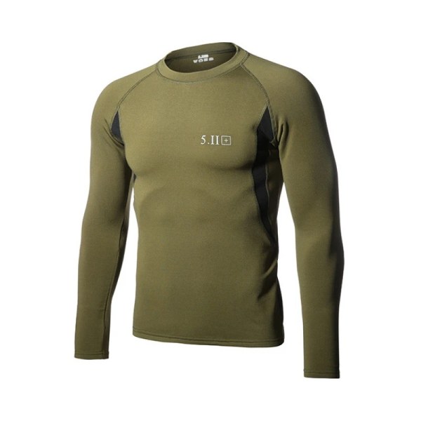 Thermal Herr Vinter Inre Kläder Termo Pyjamas Tight Elastisk Fitness Baslager Khaki L(60-70kg)