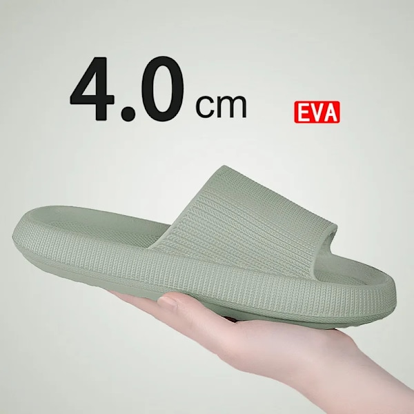 Tjocka Nedre Moln Toffpar Män Kvinnor Icke-Slipp Badrum Hem Flip-Flops Mjukt Sole Eva Inomhus Sandal Sommarstrand Utomhus Bilder A-Beige 4.0cm 40-41